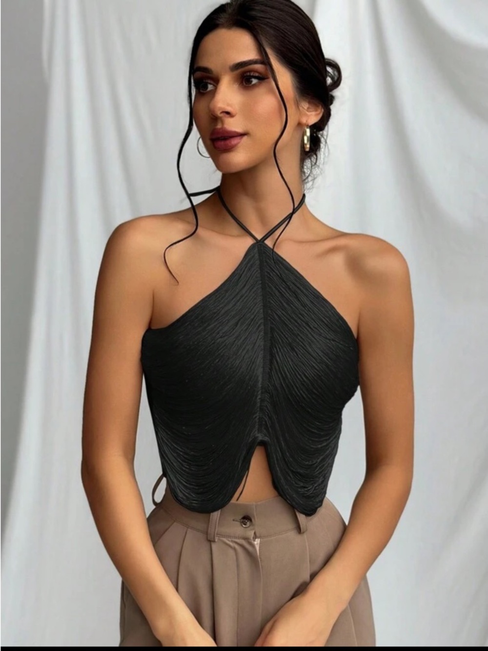 Tassel Halter Neck Camisole Top